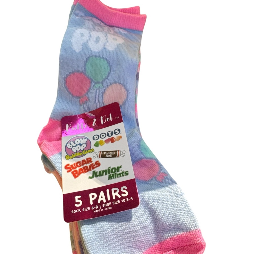 Pickle and Dot 5 pairs of socks size 6-8